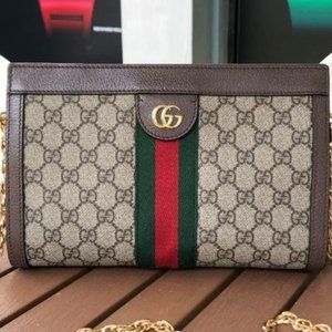 Gucci Brown Ophidia GG Small Supreme Canvas Shoulder Bag